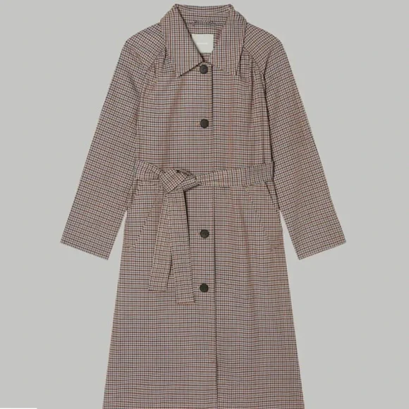 (SOLD) Everlane The Gathered Drape Trench in Plaid - Picture 5 of 14